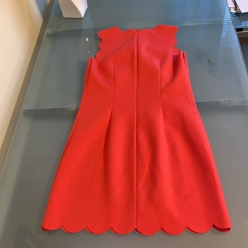 J Crew Dress J. Crew Red Scalloped Sleeveless Dress Like NEW Size 00